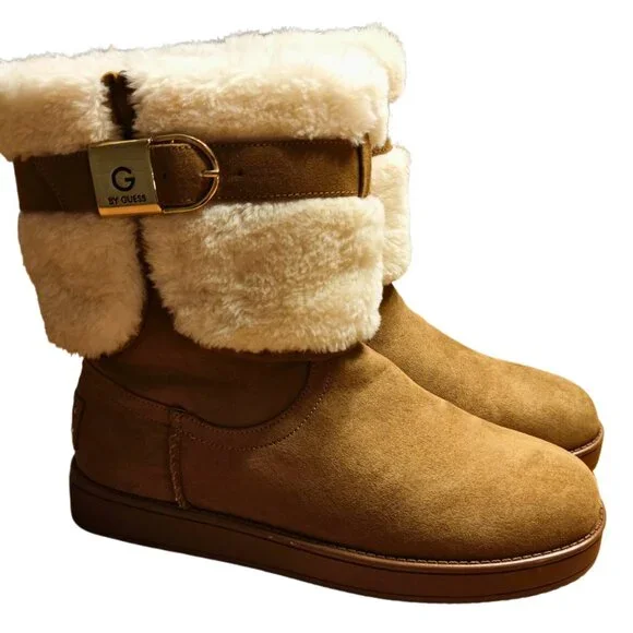 G By Guess Women's GG Addalyn Ankle Fur Boots Size 6.5 - Picture 4 of 5